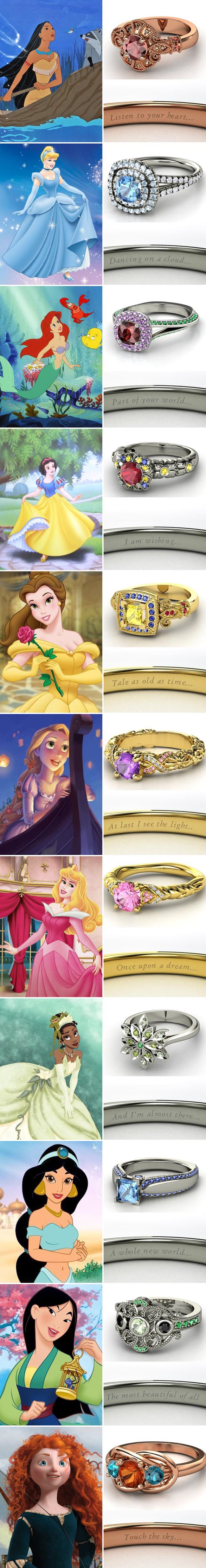 Disney princesses wedding rings