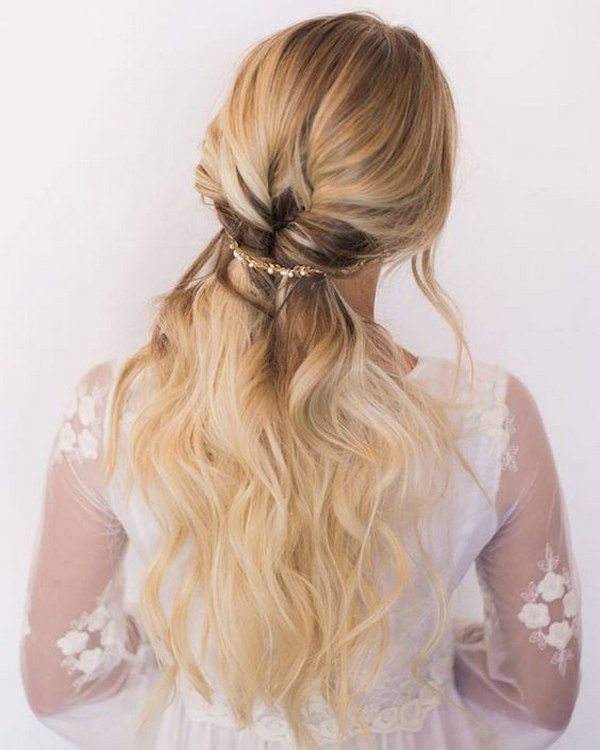 wedding hair up and downimage