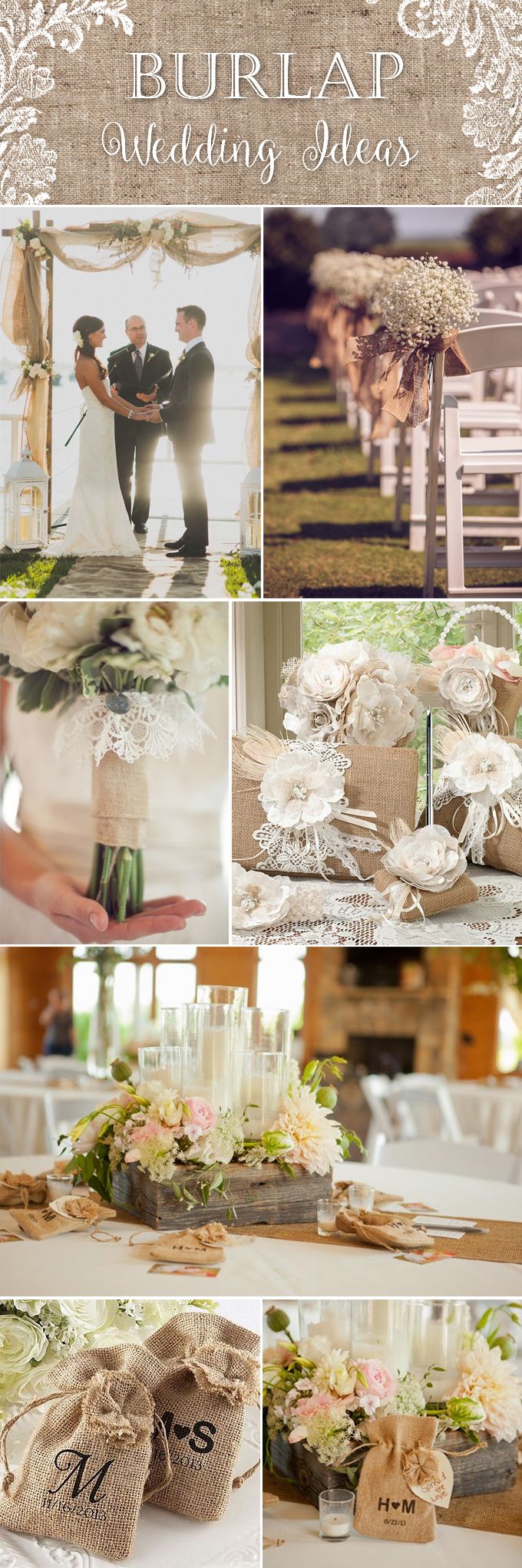 Hessian Burlap Flowers Rustic Bridal Wedding Craft Making Weddings Decor Events* 