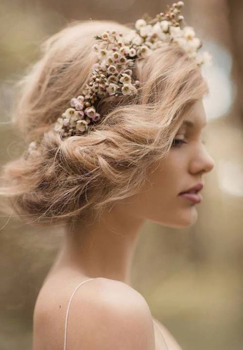 Image of wedding hairstyles with flower crown