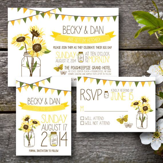 Sunflower Wedding Invitation Suite