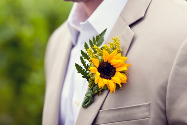 Sunflower boutonniere