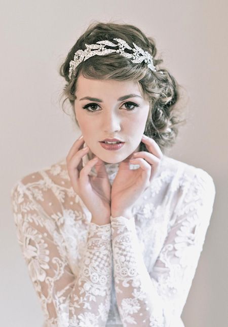 wedding hair with headpiece