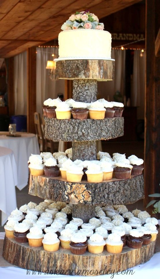 Rustic Wedding Cupcake Stands