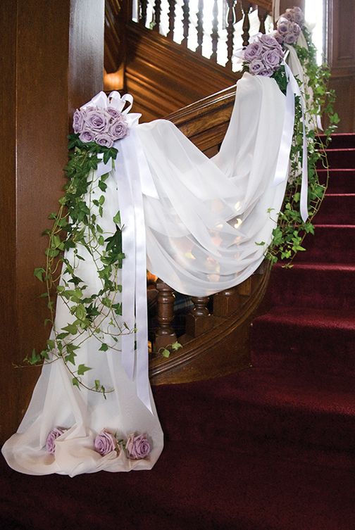 staircase decorations stairs decoration staircases decor tulle swags decorating elegantweddinginvites flowers floral flower ceremony most garland reception decorate ivy fresh