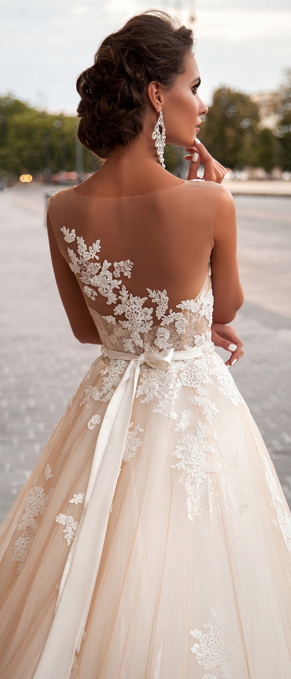 Aurora Bridal 2016 Ball Gown Wedding Dress Lace Hi-Lo Bridal Gown
