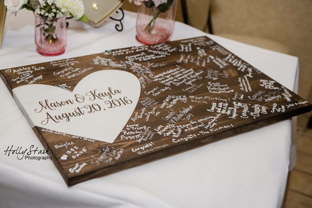 Personalized Silver Wedding Guest Book with Crystal Hearts Guest Sign in Book 