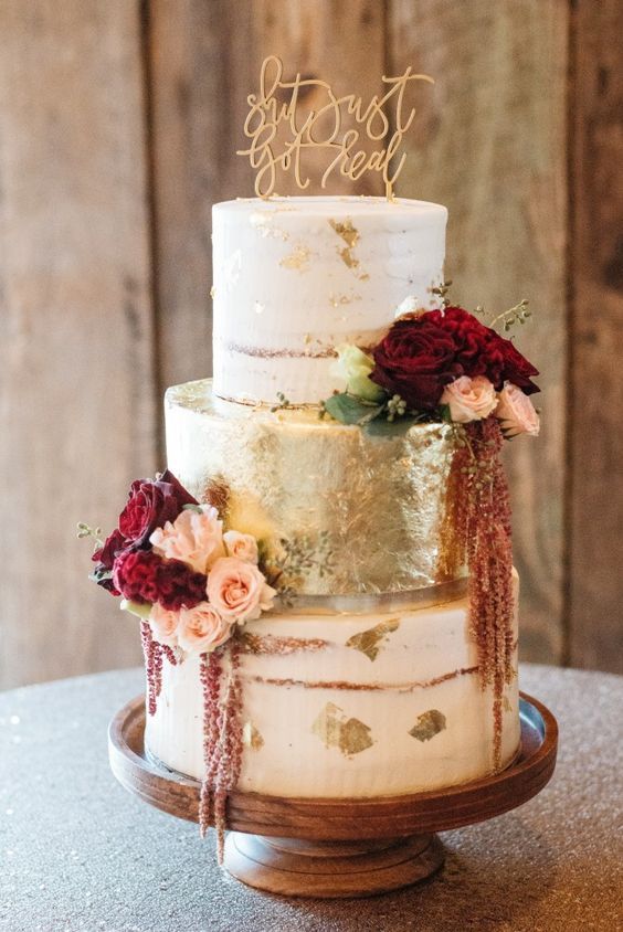 Top 20 Burgundy Wedding Cakes You&#039;ll Love | Deer Pearl Flowers