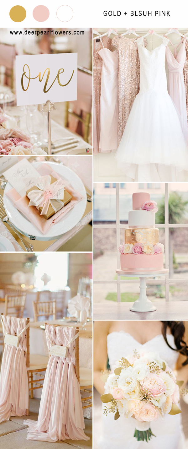 Gold and blush pink wedding color ideas