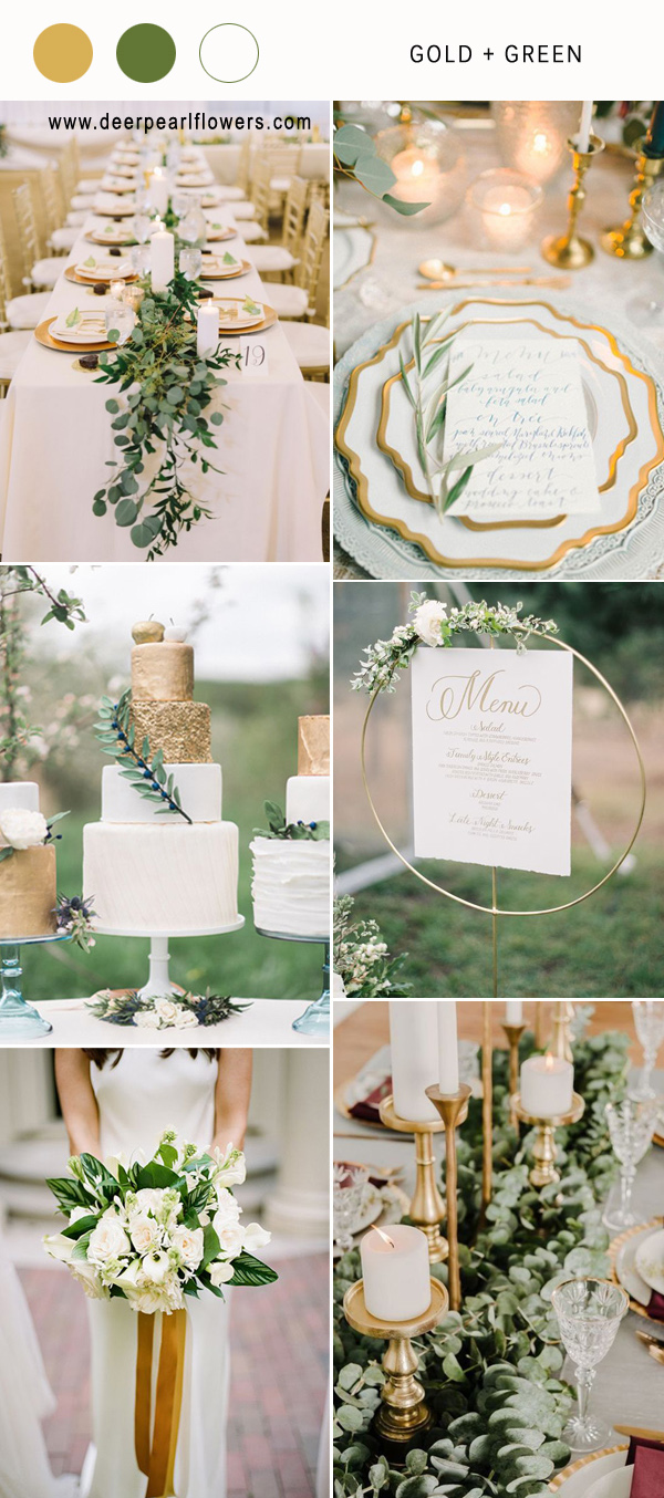 Gold and green wedding color ideas