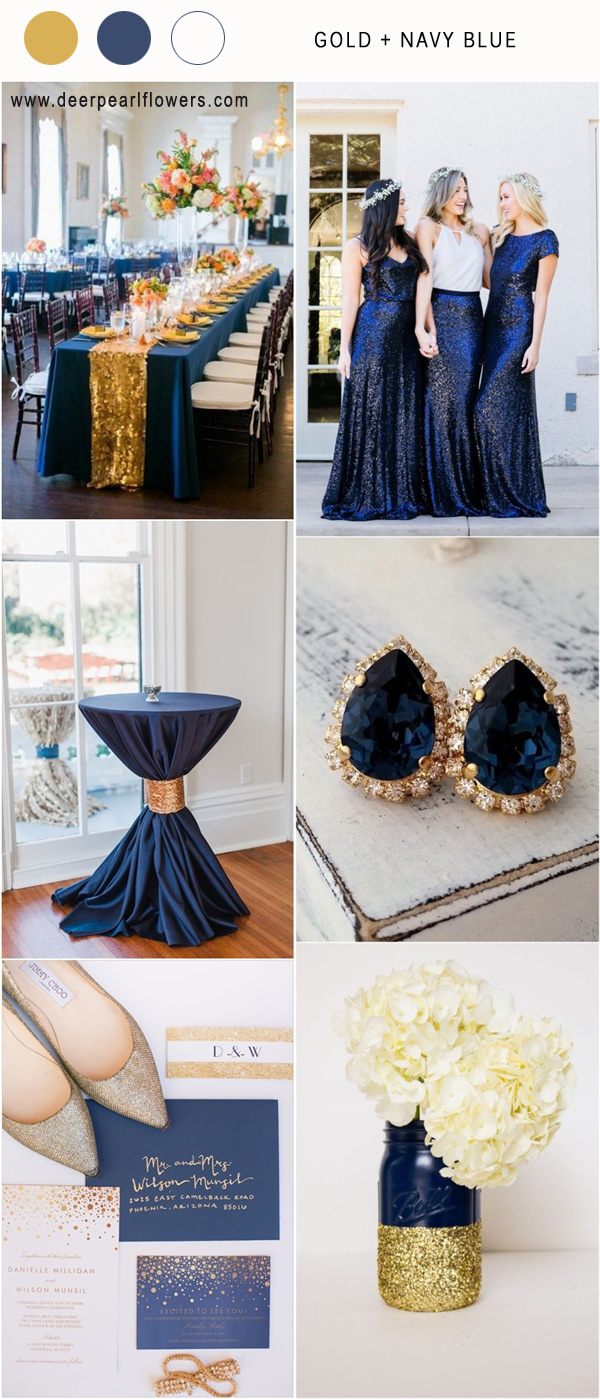 Gold and navy wedding color ideas