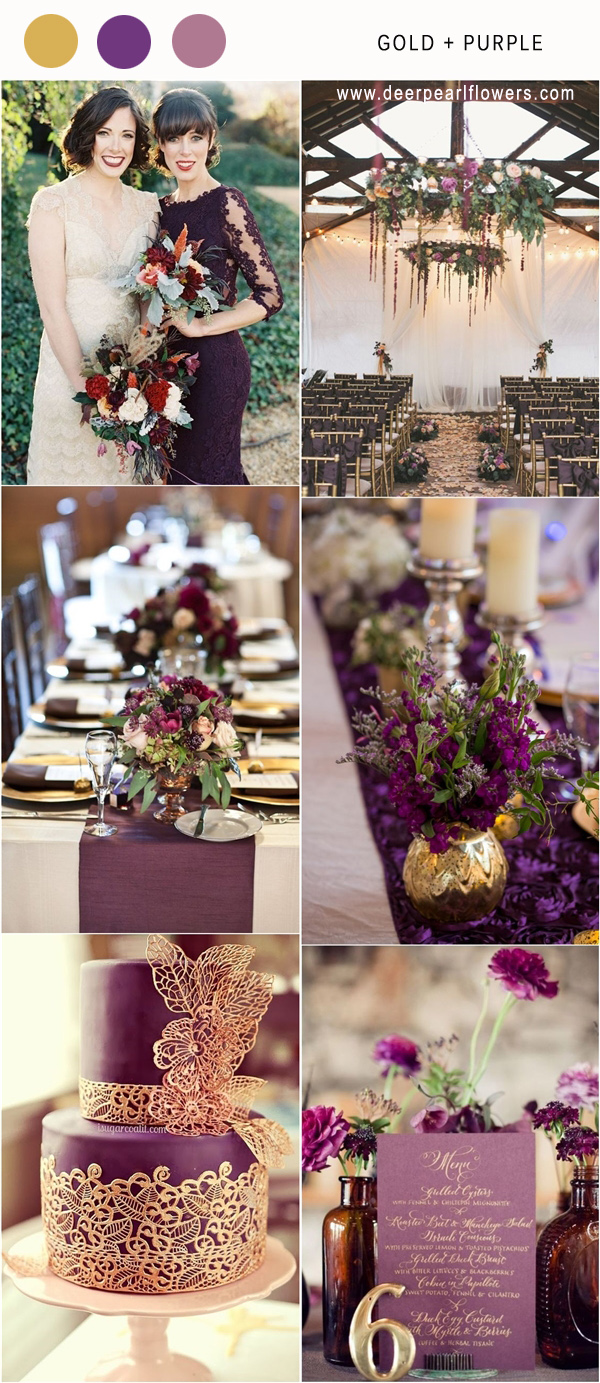 Gold and purple wedding color ideas