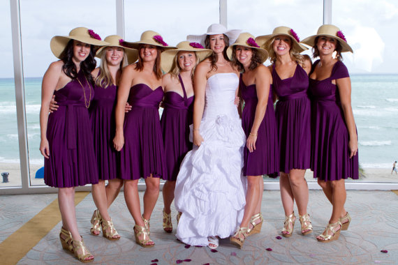 Purple Convertible Infinity Bridesmaid Dress