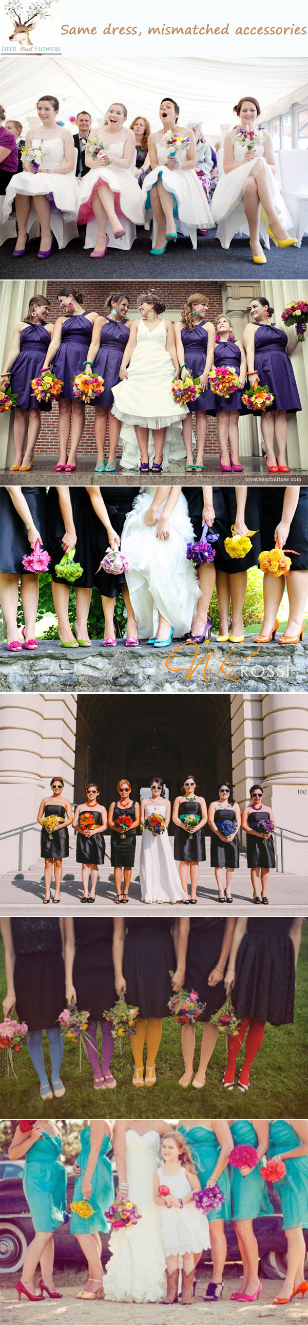 mismacth bridesmaid dresses-same dress mismacthes accessories