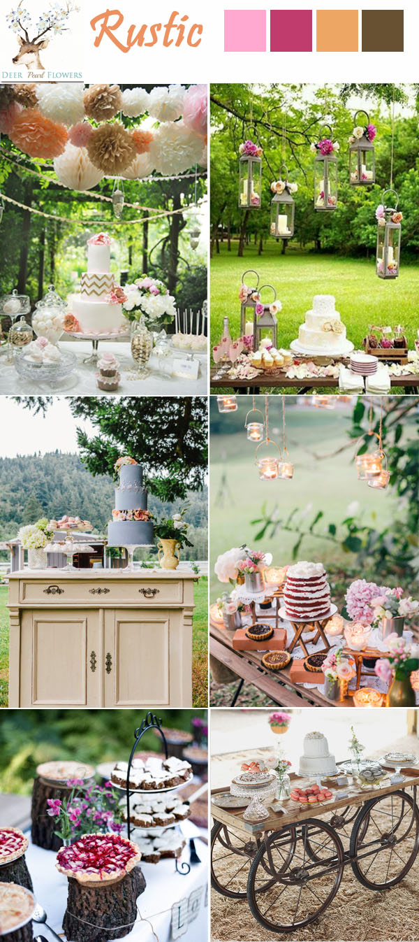 rutic chic country wedding desset table ideas
