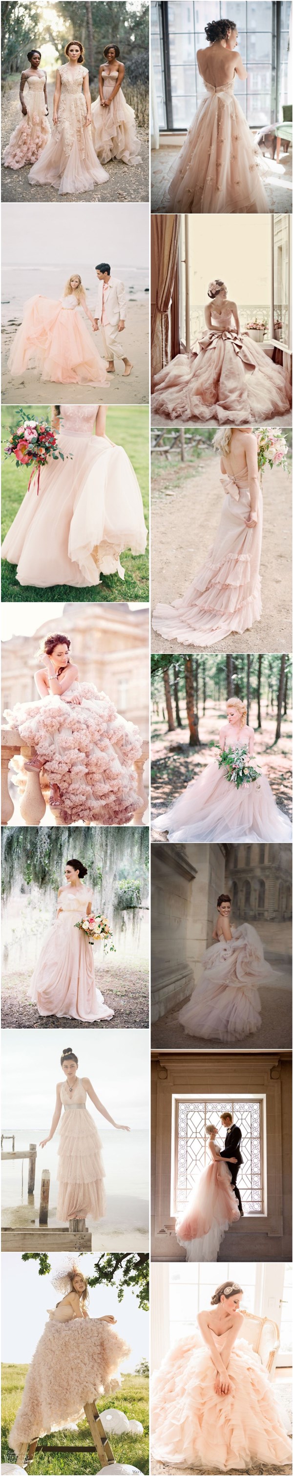 blush pink peach wedding dresses