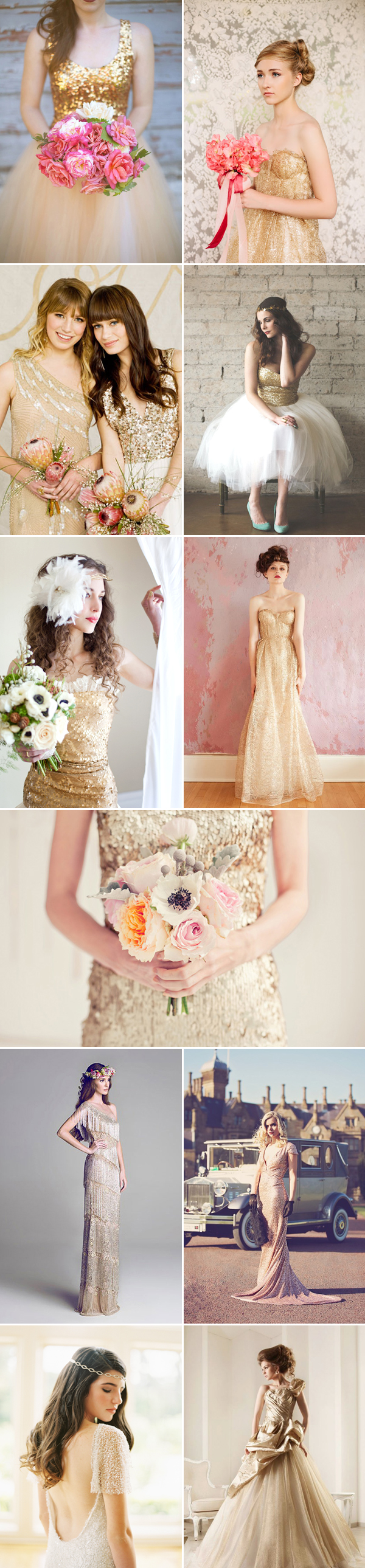 gold wedding dresses