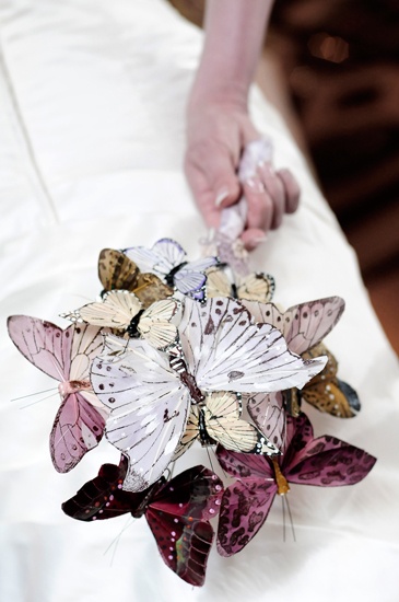purple paper butterflies bridal bouquet