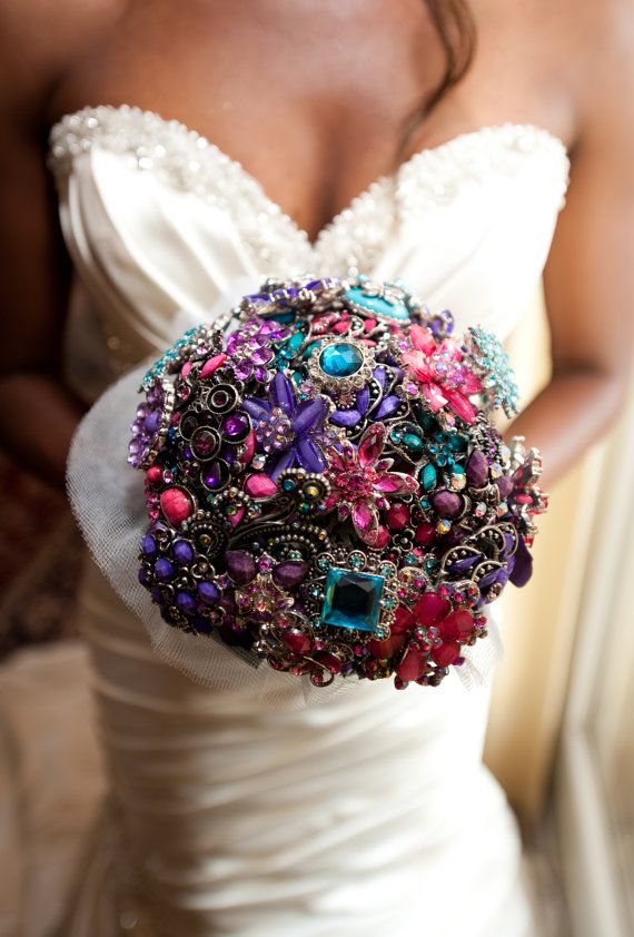 sparkle and glam with a made-to-order jeweled bouquet