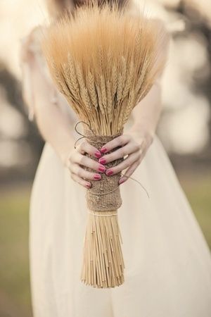 wheat weding idea -rustic wheat bouquet