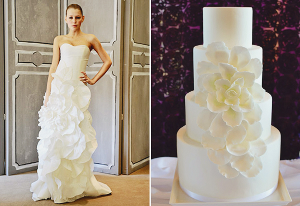 Carolina Herrera dress inspired cake by Honey Crumb Cake Studio