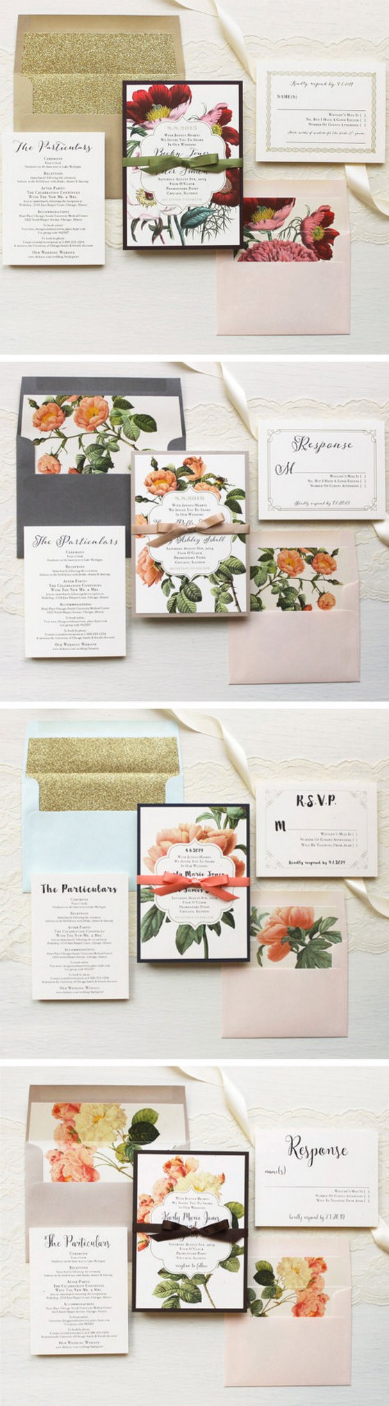 floral boho wedding invitations