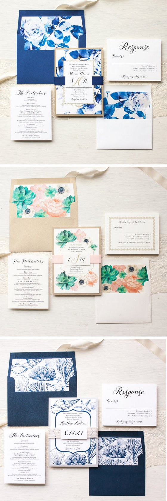 modern watercolor wedding invitations