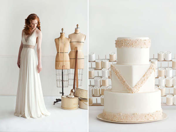 Reem Acra dress and cake by I Dream of Jeanne Cakes