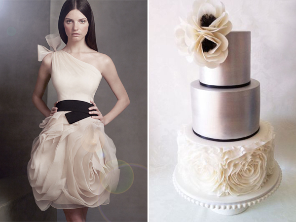 Vera Wang Black and White Bridesmaid Dress inspired cake by Yummy Cupcakes Cakes