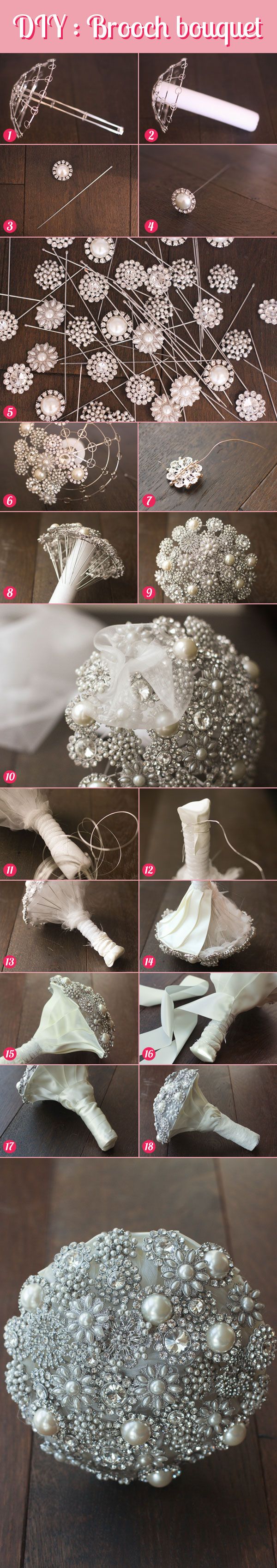Wedding DIY - Brooch bouquet tutorial