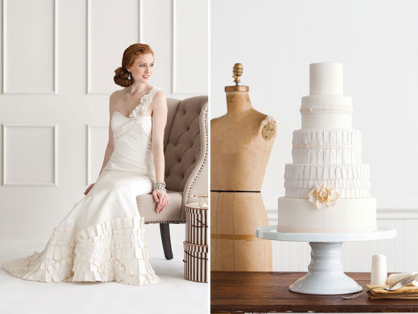 wedding dress inspired wedding cake
