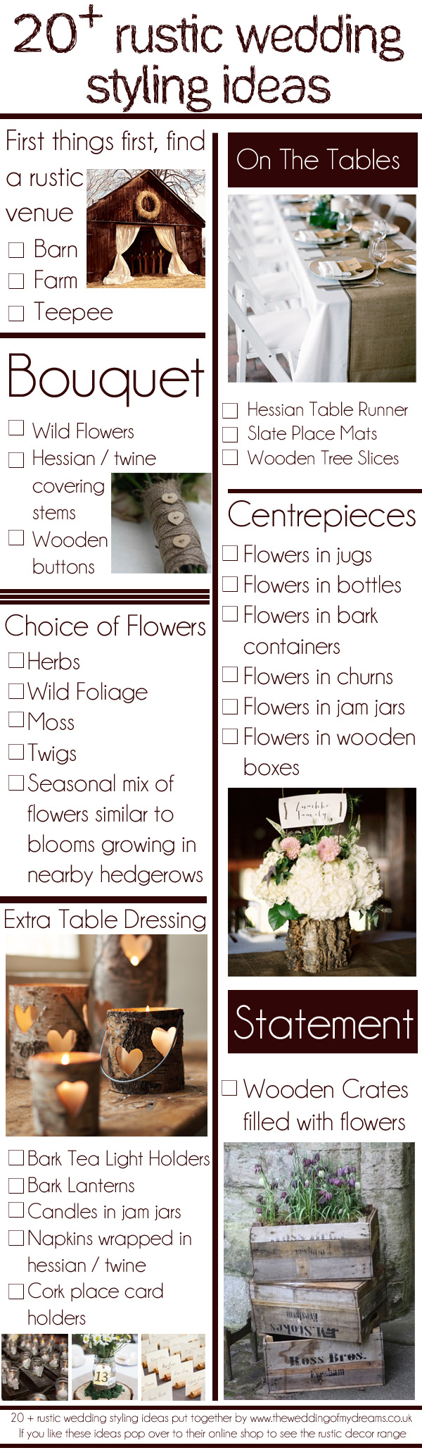 6 Wedding Checklist Templates for Rustic, Beach and Outdoor Weddings 2 20 rustic country wedding ideas