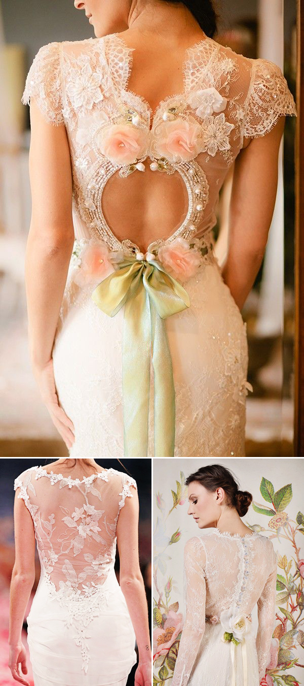 Claire Pettibone Vintage Lace Floral details Bridal Gowns