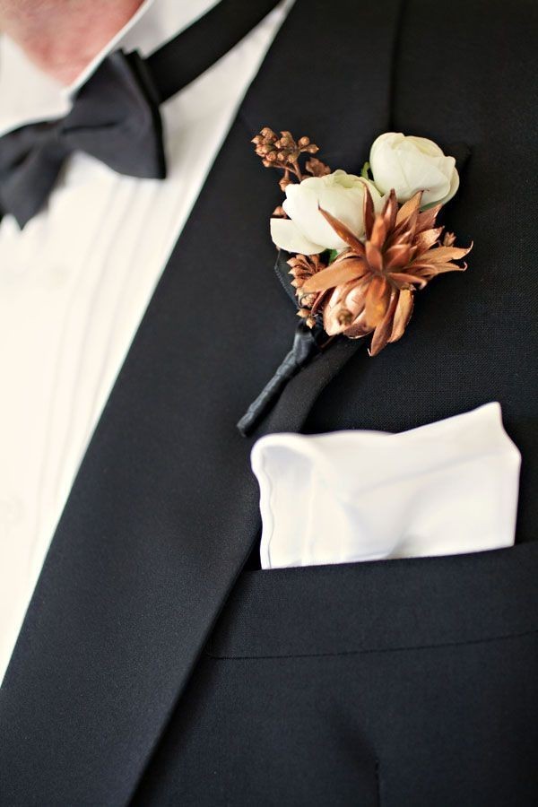 Copper Wedding Boutonnieres