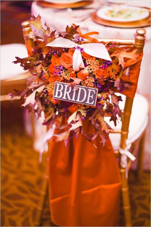 30+ Signage Wedding Chair Decor Ideas We Love 18 Fall wreath seat sign