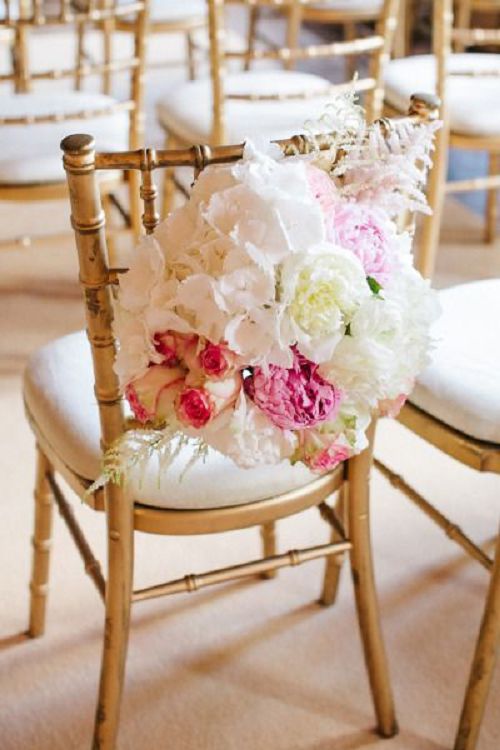 Floral wreath on wedding chair