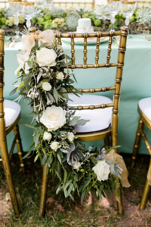 Greenery Garland with Flowers for Chairs