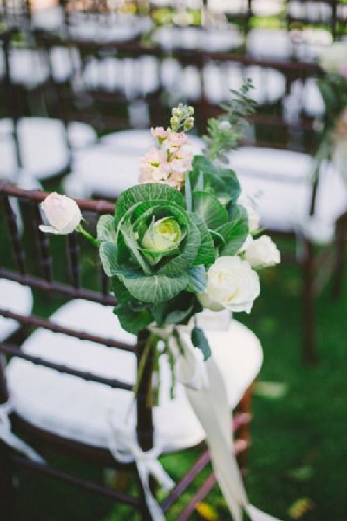 Organic green wedding chair decor