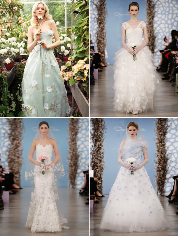 Oscar de la Renta Bridal Dresses with Floral Details