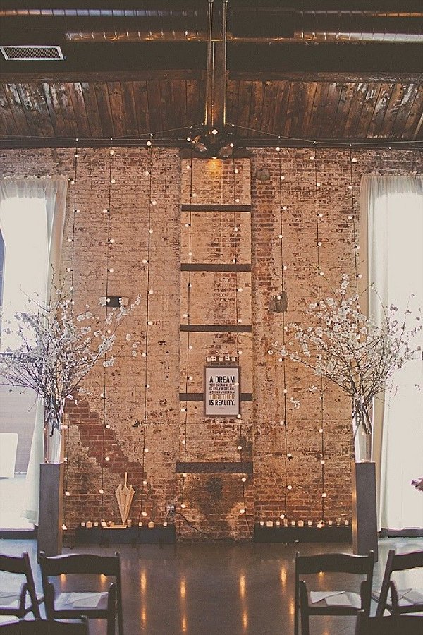 Rustic Industrial Indoor Wedding Backdrop Ideas