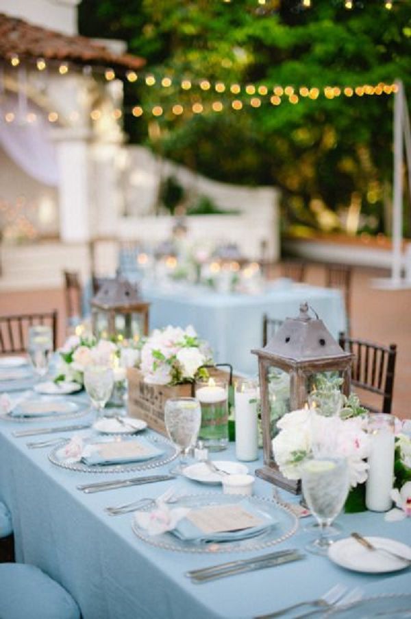 Mini White Lantern - Beach Wedding Reception Table Decoration - Rustic  Country Barn Party - MW37039