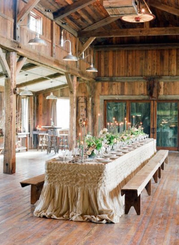 Rustic wedding table decor
