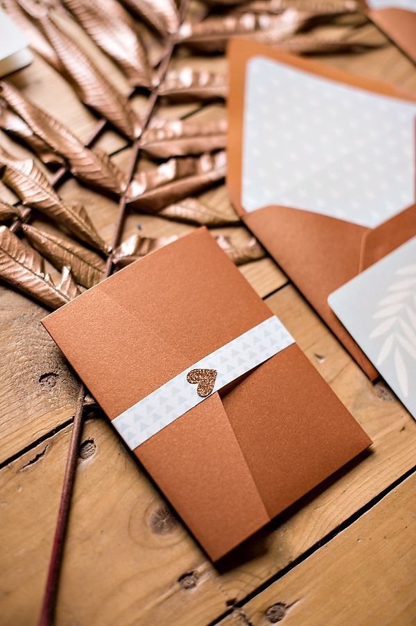 bronze wedding invitations