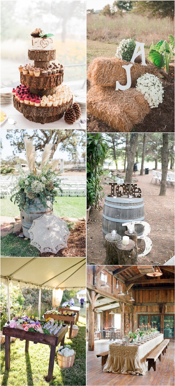 chic country rustic wedding decor ideas themes trends