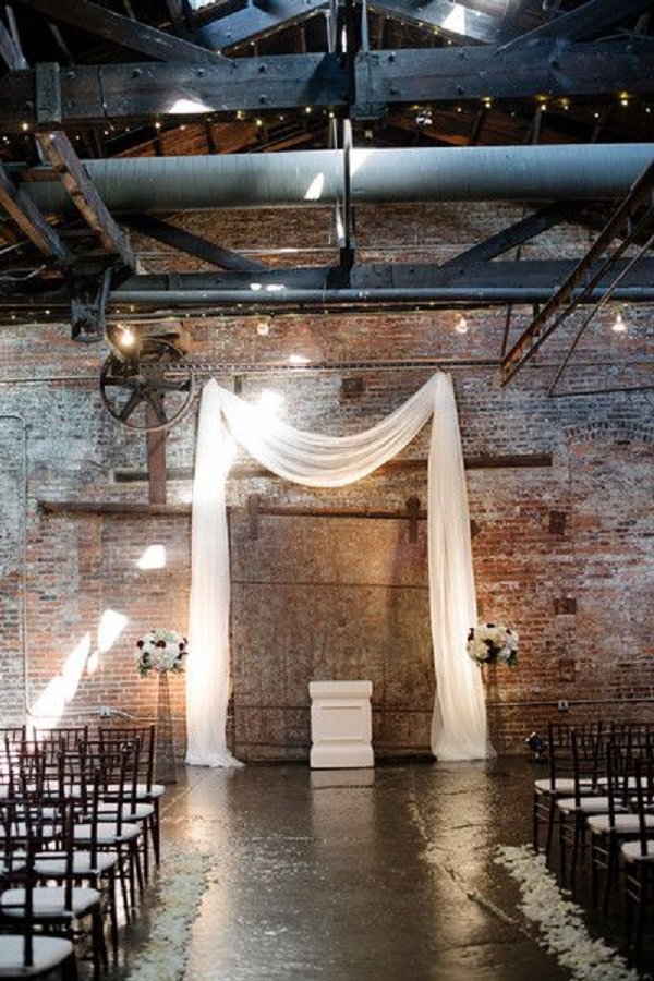 industrial wedding backdrop decor