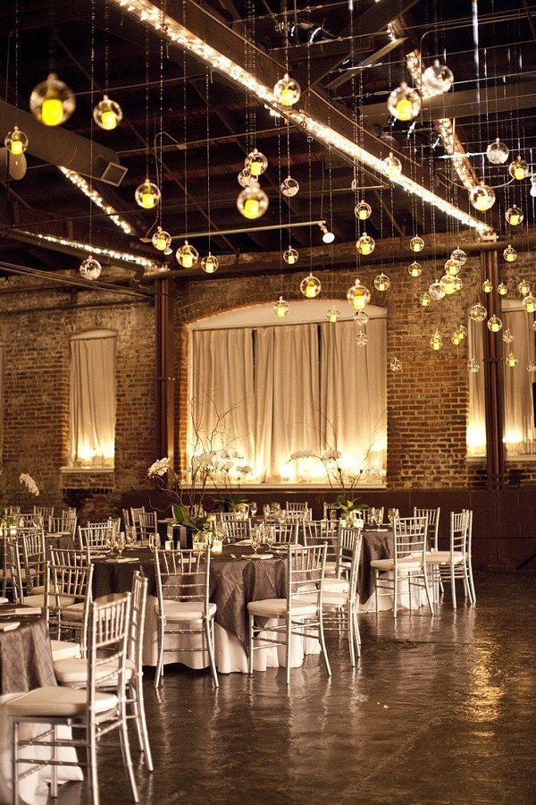 industrial wedding reception table setting decor
