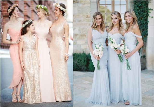 long mismatched bridesmaid dresses