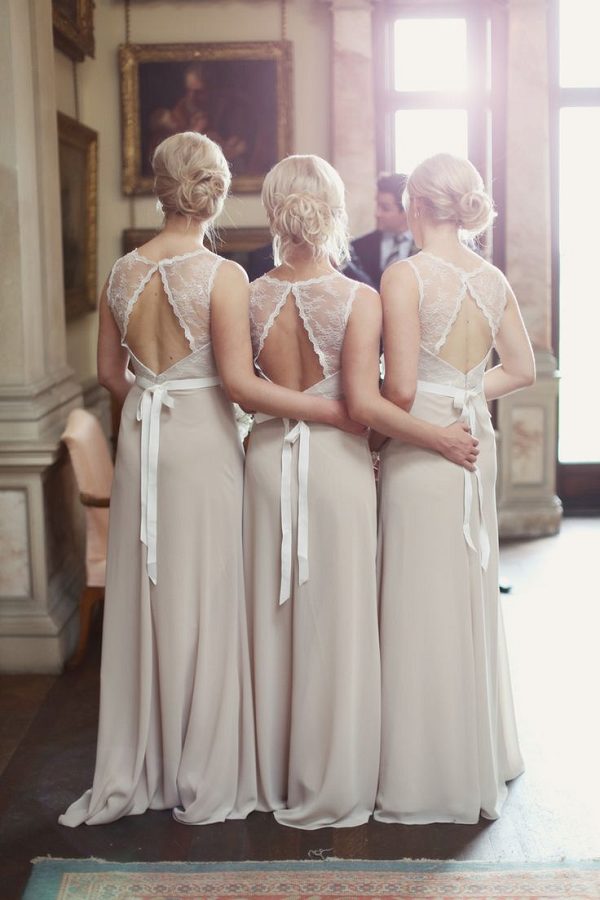 open back lace bridesmaid dresses