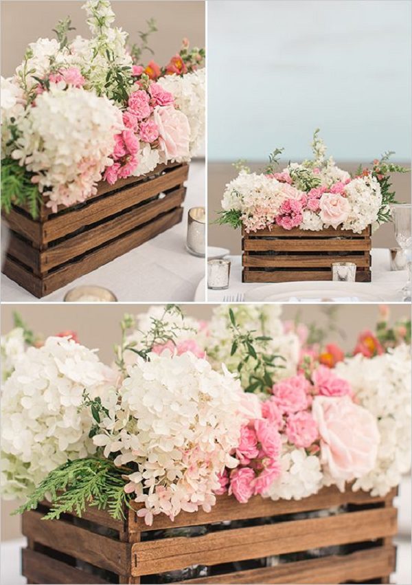 rustic floral wedding centerpiece