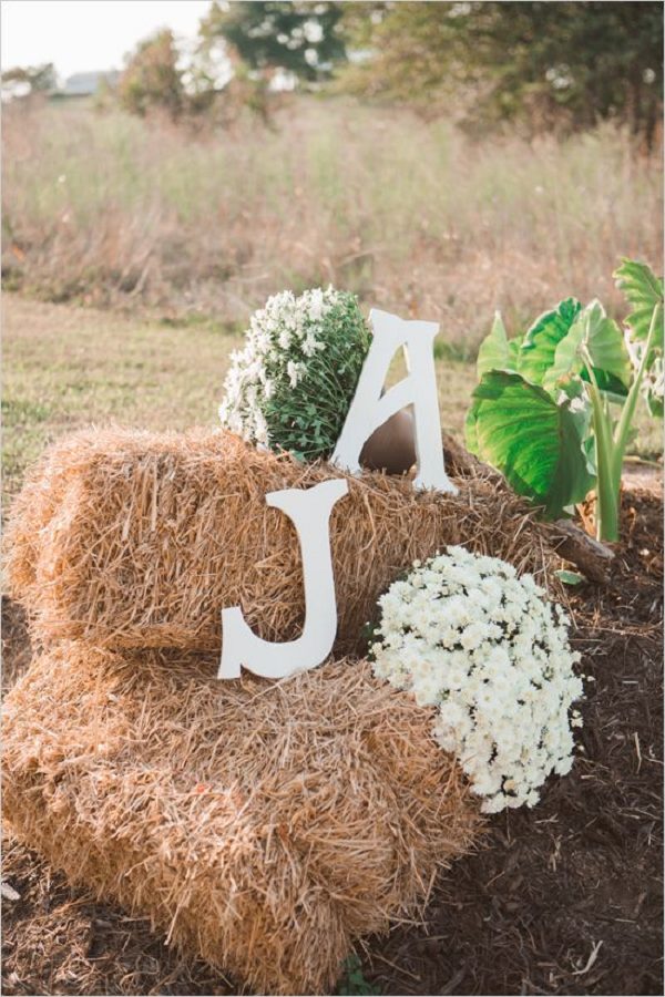 rustic haybale wedding decor ideas